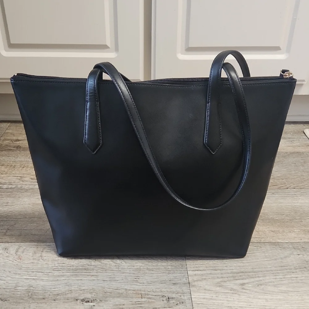 Kate Spade Black Tote with White Bow Accent